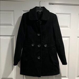 Jou Jou Women's Black Pea Coat